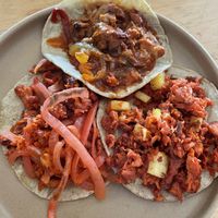 Pibil, Pastor & Venado En Escabeche  at Vege Taco in Mexico City
