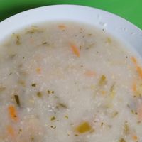 Wheat soup at Salud Integral in Tarma