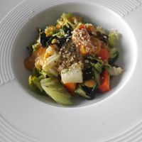 Verdure autunnali con salsa cachi e semi di canapa at Apriti Sesamo Cucina Naturale Bioenegetico in Parma