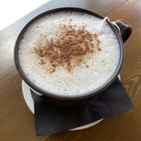Chai oat latte  at Humble Roots Cafe in Maple Ridge