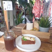 Banana Bread with iced coffee at Shady Lane in Mirissa