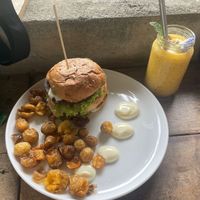 Vegan burger at Shady Lane in Mirissa