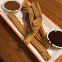  Cinnamon sugar churros with biscoff and dark chocolate dips  at San Churro in Joondalup