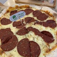 Vegan pepperoni pizza  at Soma Bistro in La Pineda
