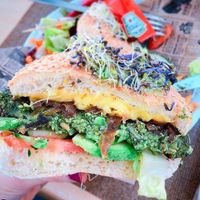 Mi vegan burger at Soma Bistro in La Pineda