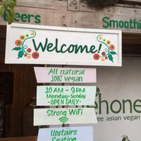 Welcome sign  at Cafe Honest in Siargao