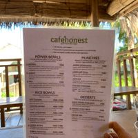 2019. Menu side 1 of 2 at Cafe Honest in Siargao