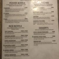 menu at Cafe Honest in Siargao