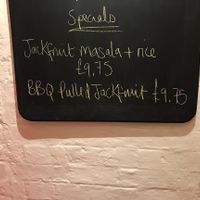 Jackfruit specials Oct/Nov 2018 at The Chambers in Folkestone