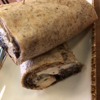 Wrap w/ Falafel, Tofu, Hummus & Onions at Juicy in Lisbon