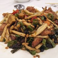 Veg cartilage with mushroom and peppers at Three Virtues 三德食品 - North Point in Hong Kong Island