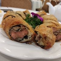 deep fried vegetarian chicken roll in Fukien style at Three Virtues 三德食品 - North Point in Hong Kong Island