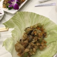 Lettuce cup with filling. at Three Virtues 三德食品 - North Point in Hong Kong Island