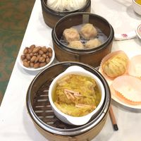 veg dim sum spread at Three Virtues 三德食品 - North Point in Hong Kong Island