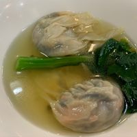 Cantonese dumplings stuffed with vegetarian shrimps and celery insupreme  broth at Three Virtues 三德食品 - Jordan in Kowloon