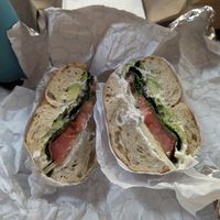 Very Vegan, lightly toasted at Boss Bagel in San Antonio