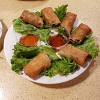 Crispy rolls. Mmm, mmm, mmm! at The Sun Vegan in Fountain Valley