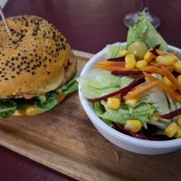 Vegan burger at Biocenter - Pintor Fortuny in Barcelona