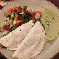 Mushrooms and zucchini quesadilla  at Biocenter - Pintor Fortuny in Barcelona