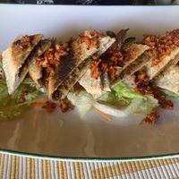 Coconut roti with banana blossom. Delicious  at Koththamalli by Rohan in Negombo