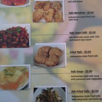 Tofu menu at Sumatra Restaurant in Phnom Penh