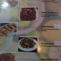 Tempeh menu at Sumatra Restaurant in Phnom Penh