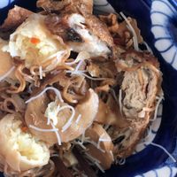 this is a mixed bowl from the end of the day, so a little bit of everything : )  at Din Shan Vegetarian 鼎膳素 in Central Singapore