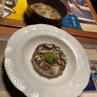 Mushroom "cheese" and soup at Donnet in Buenos Aires
