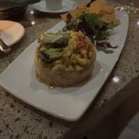 Chickpea tahini tartare with avocado   at Ike's Bistro in Oranjestad