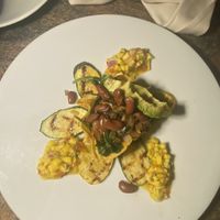 Main course avocado chips  at Ike's Bistro in Oranjestad