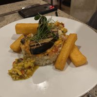 “Fish” and cauliflower   at Ike's Bistro in Oranjestad