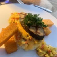 Grilled Fish Filet and Roasted Cauliflower   at Ike's Bistro in Oranjestad