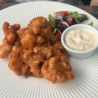 Spicy buffalo cauliflower wings   at Ike's Bistro in Oranjestad