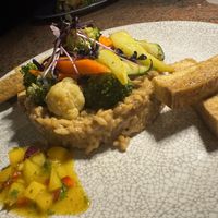 risotto with tofu  at Ike's Bistro in Oranjestad