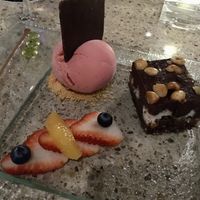 Caribbean Snickers with Strawberry Sorbet at Ike's Bistro in Oranjestad