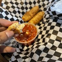 Vegan mozzarella Sticks at Chattanooga Pizza Co in Chattanooga