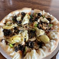 Mediterranean Vegan pizza  at Chattanooga Pizza Co in Chattanooga