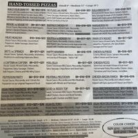 Regular menu page 1  at Chattanooga Pizza Co in Chattanooga