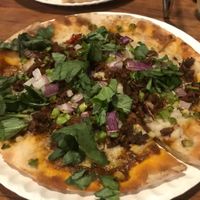 Vegan curry pizza at Chattanooga Pizza Co in Chattanooga