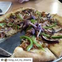 Far East Bound & Down Pizza!
(note I did not take this photo) at The Quarter Barrel in Cedar Rapids