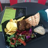 Falafel plate  at Garbanzo Falafel in Thessaloniki