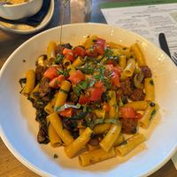Vegan beyond sausage and mushroom pasta - rigatoni   at Picazzo's  in Glendale