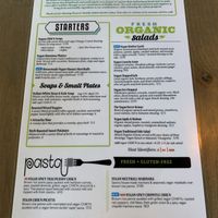Vegan Menu at Picazzo's  in Glendale