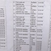 Menu  at Mama Lao in Nong Khiaw