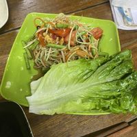 Very good papaya salad  at Mama Lao in Nong Khiaw
