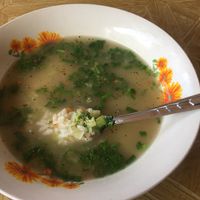 Vegetable rice porridge  at Mama Lao in Nong Khiaw