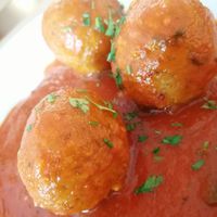 Albóndigas con tomate. at Govinda in Barcelona