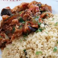 Cus cus con verduras at Govinda in Barcelona