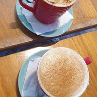 Vegan chai & cap at BT Dubs Cafe in Warburton