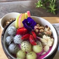 Berrylicious smoothies bowl  at Full Moon Wellness Cafe in Chiang Rai